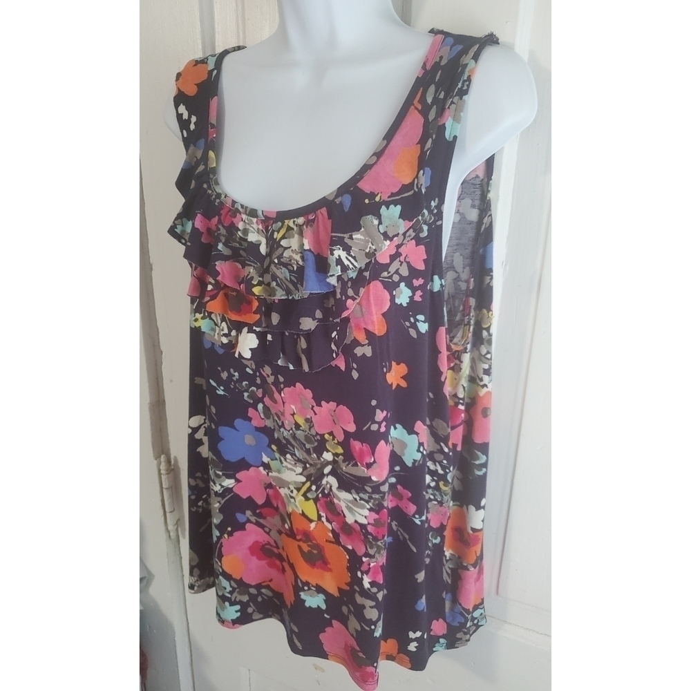 Merona Floral Ruffle Tank - Picture 2 of 9